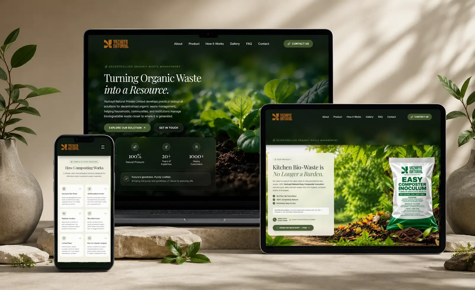 Vazhayil Natural decentralized organic waste management platform built with Next.js